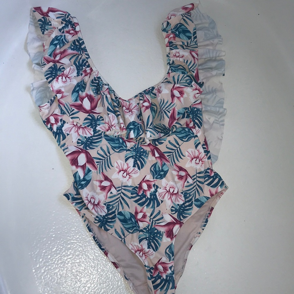 Floral one-piece bathing suit